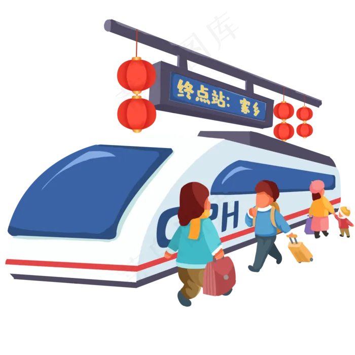 新年赶列车回家过年(2000X2000(DPI:300))psd模版下载