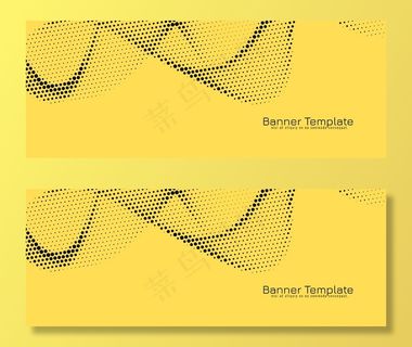 抽象波浪式半色调横幅banner