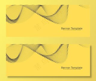 抽象波浪式半色调横幅banner