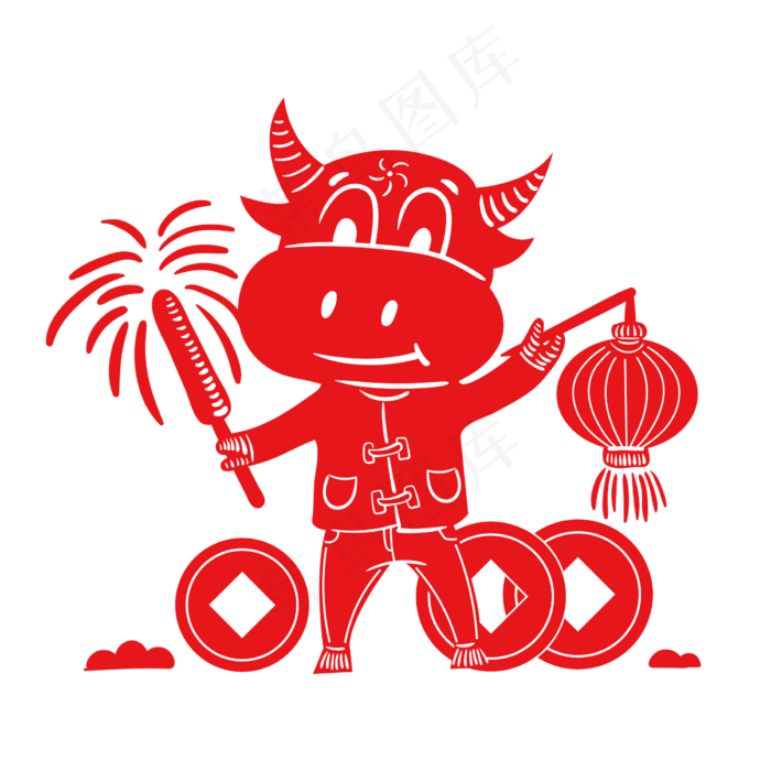 牛年剪纸年画2021