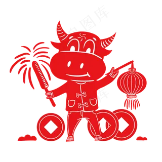 牛年剪纸年画2021