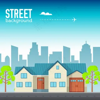 城市空间中的家庭住宅建筑以道路为的平面概念