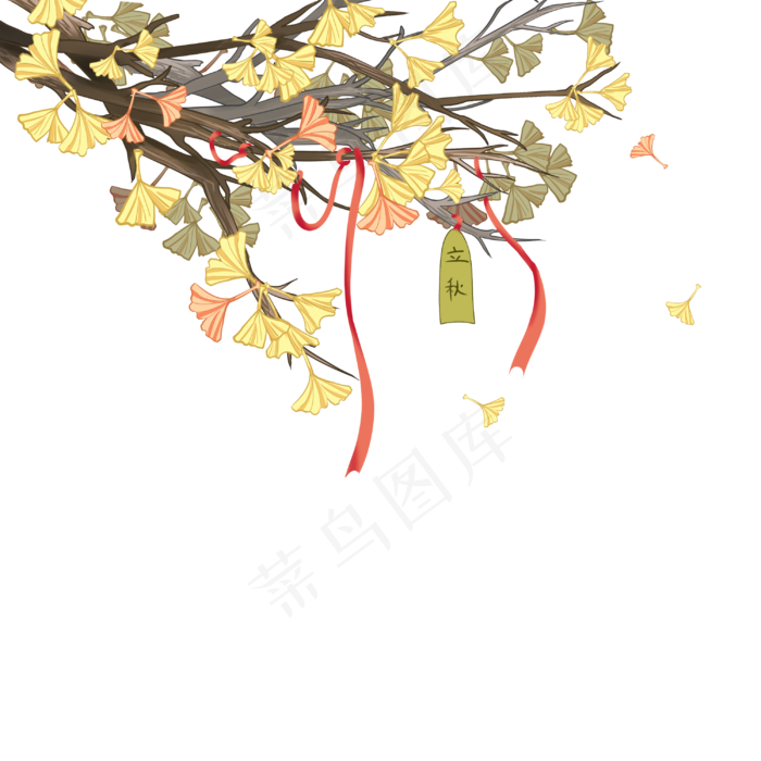 秋天银杏树(3000X3000(DPI:300))psd模版下载