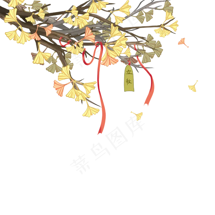 秋天银杏树(3000X3000(DPI:300))psd模版下载