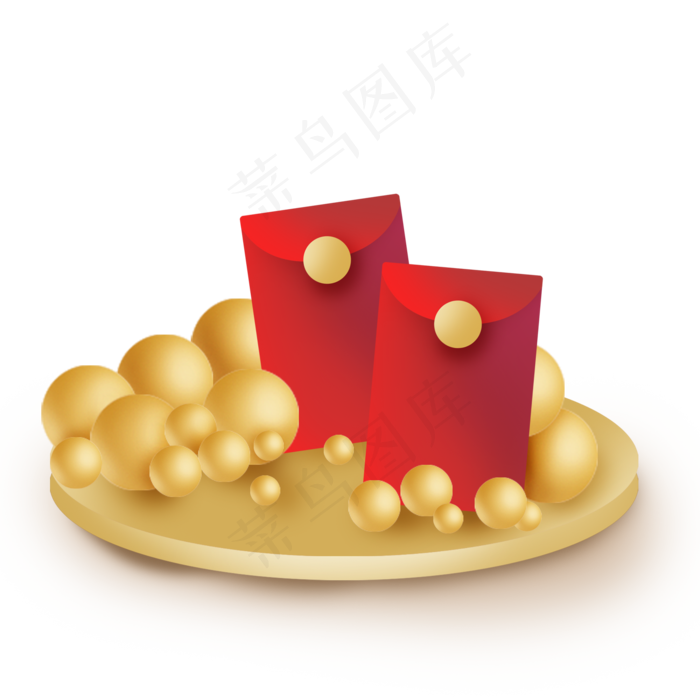 中国风红包和金球