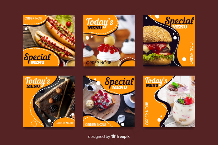 带照片的烹饪模板集