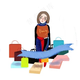 双十一购物女孩 