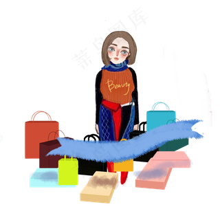 双十一购物女孩 