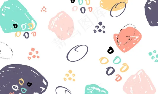 抽象背景与孟菲斯风格的笔刷