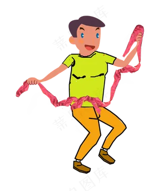 国庆节扭秧歌卡通套图