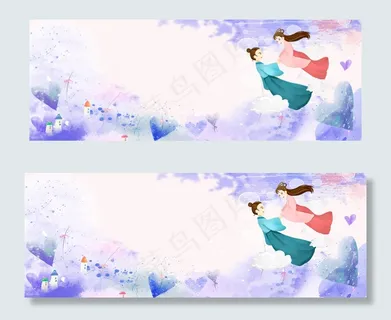 浪漫七夕情人节banner 浪漫七夕情人节banner