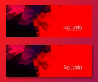 抽象几何多边形设计横幅banner矢量