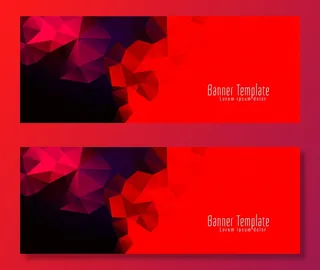 抽象几何多边形设计横幅banner矢量