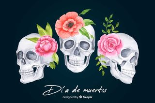 水彩dia de muertos背景