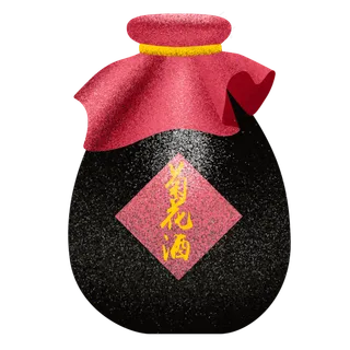 手绘重阳节菊花酒