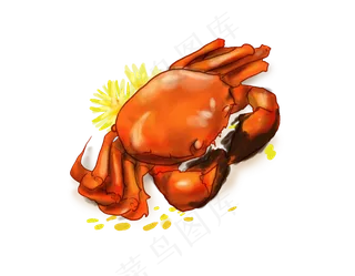 中秋节手绘大闸蟹