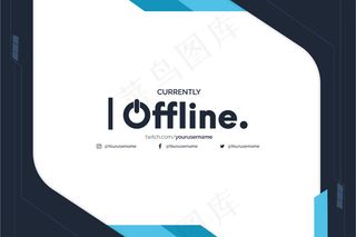 离线抽搐横幅banner背景与抽象的蓝色形状模板