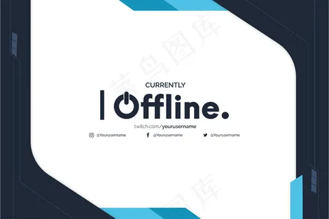 离线抽搐横幅banner背景与抽象的蓝色形状模板 离线抽搐横幅banner背景与抽象的蓝色形状模板