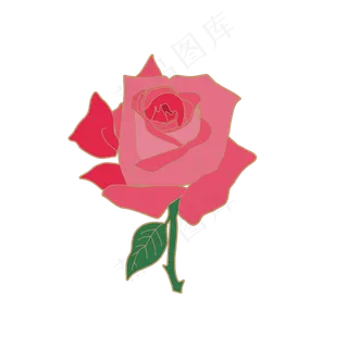 七夕情人节手绘玫瑰花