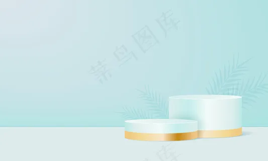 薄荷粉背景产品展示架