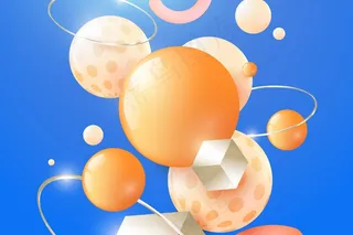 带有金色球体的真实背景