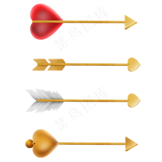 金属立体心形箭头