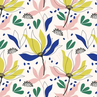 手绘抽象花卉图案 手绘抽象花卉图案