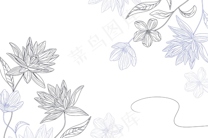 简单的花卉背景eps,ai矢量模版下载