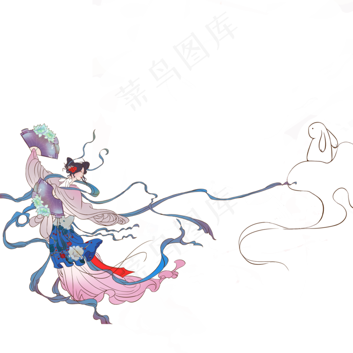 中秋节嫦娥玉兔(2000X2000(DPI:300))psd模版下载