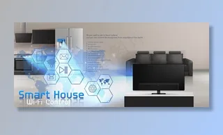 智能家居概念图、物联网、无线数字技术管理