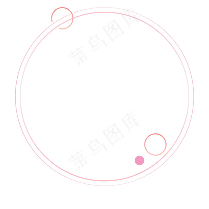 浪漫七夕粉色渐变双环形边框(2000X2000(DPI:300))psd模版下载