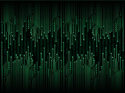 绿色网络电路未来技术概念背景