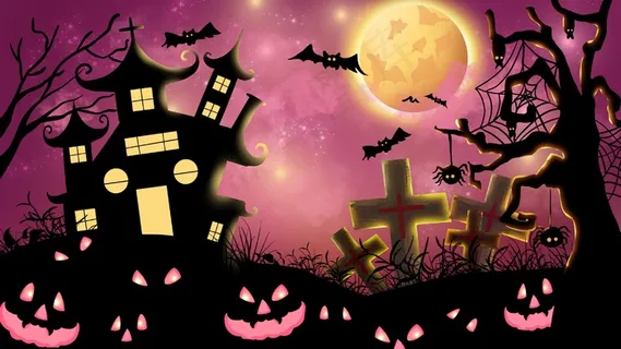 万圣节南瓜怪幽灵墓碑