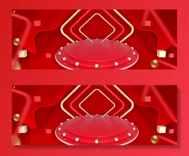 双十一大促高档红色大气舞台banner