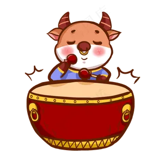 新年牛年国潮大鼓