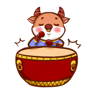 新年牛年国潮大鼓