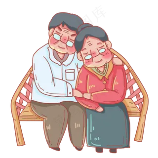 重阳节相拥的老夫妻