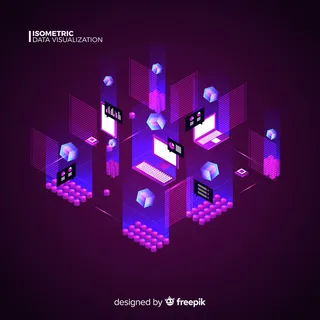 等轴测数据可视化概念背景