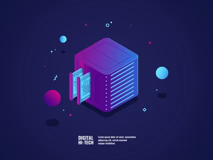 Web托管和虚拟服务器机房图标、数据中心和数据库云存储 Web托管和虚拟服务器机房图标、数据中心和数据库云存储
