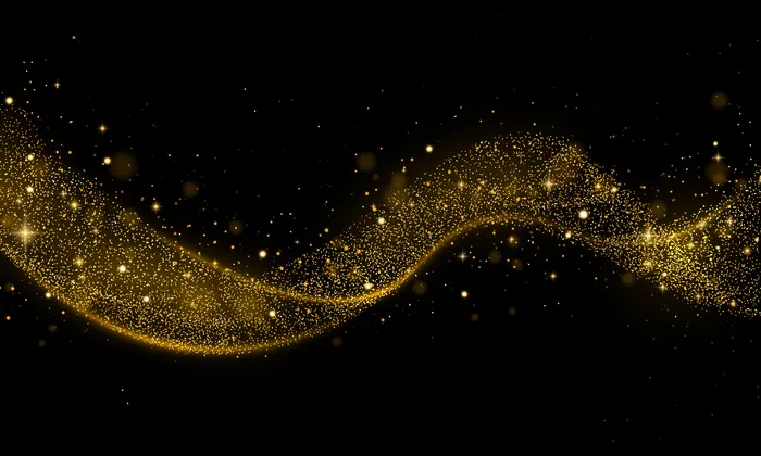 彗星轨迹的金色闪光波。星尘在透明背景上留下闪闪发光的粒子。金色五彩纸屑闪闪发光。光效应。抽象的金色火炬。eps,ai矢量模版下载