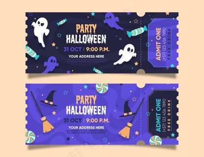 平面设计万圣节门票