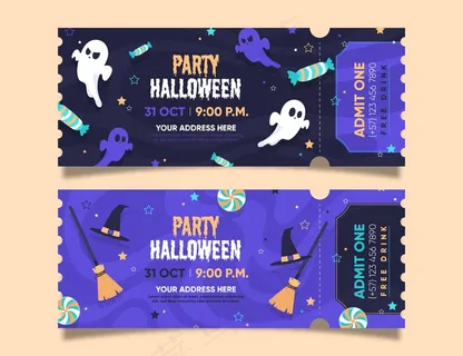 平面设计万圣节门票