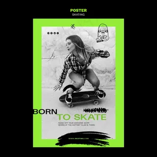滑冰广告模板海报
