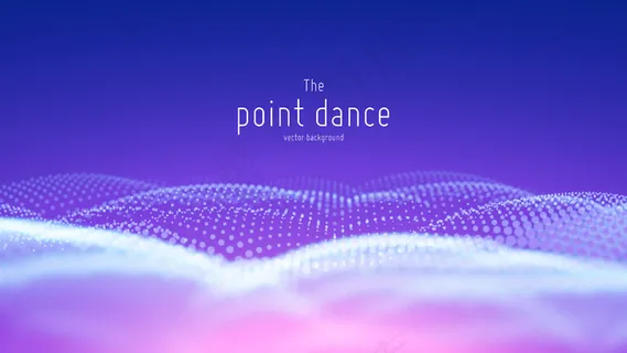 矢量抽象粒子波，浅景深点阵列。