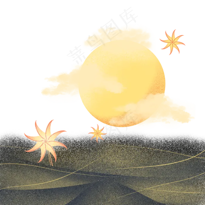中秋节十五星星月亮(2048X2048(DPI:132))psd模版下载
