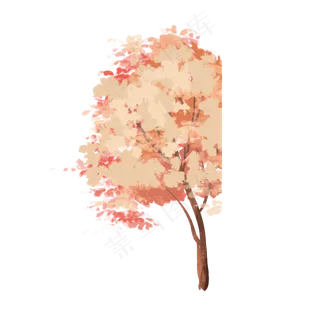 卡通秋天的树木