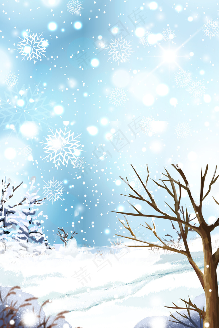 简约二十四节气小雪高清背景