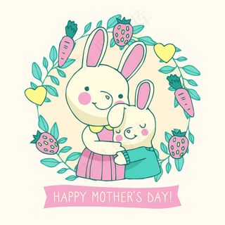 母亲节绘画插图