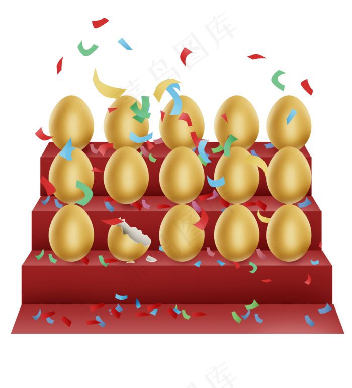 金蛋抽奖和彩带
