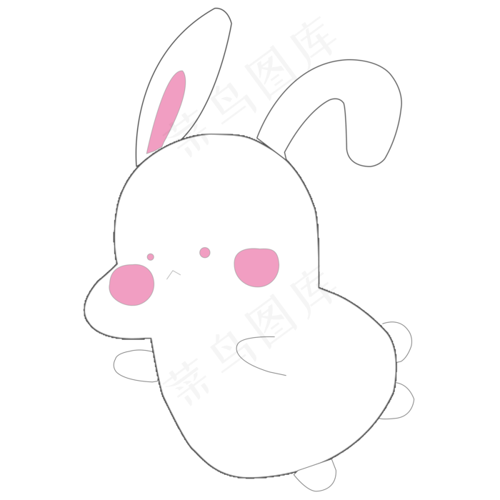 白色兔子可爱卡通中秋节